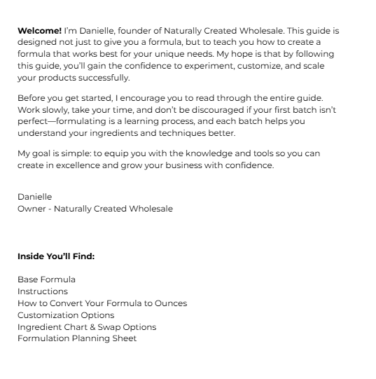 Body Oil Formula Guide