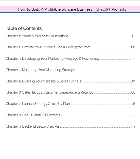How to Build A Profitable Skincare Business + Chat GPT Prompts